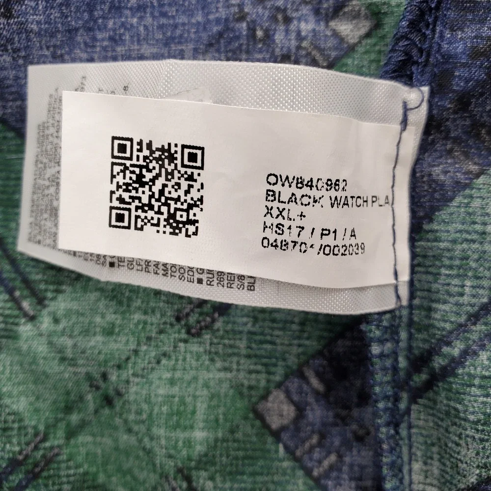 Old Navy Womens 2X Blue Green Plaid Puff Sleeve Peplum Smocked Top 100% Cotton